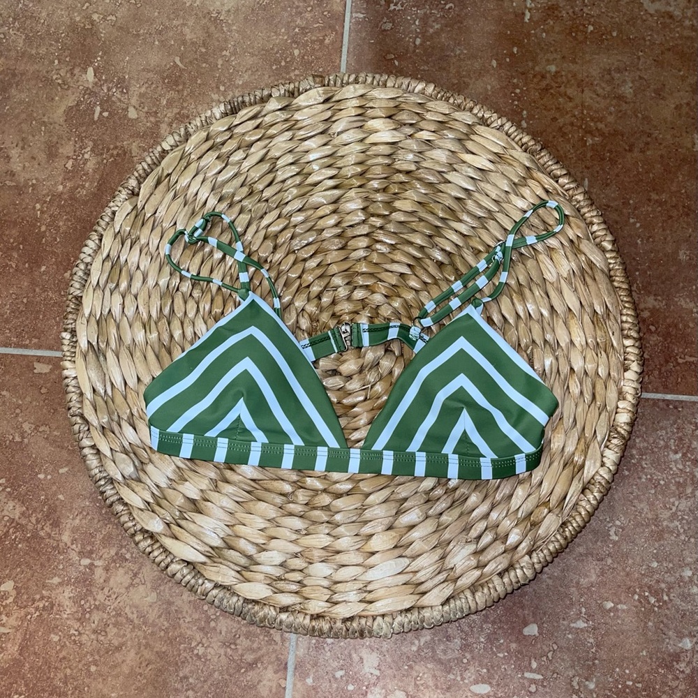 Green and white bikini top!